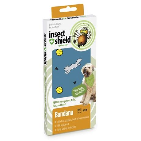 Insect Shield Ball & Squirrel Flea & Tick Repellent Bandana for Dogs (Teal)
