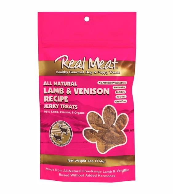 The Real Meat All Natural Lamb & Venison Recipe Jerky Dog Treats
