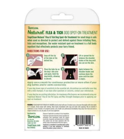 TropiClean Natural Flea & Tick Spot On for Dogs