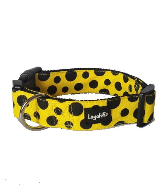 Loyal.D WIDE Canvas.D Get Spott.D (Yellow) Dog Collar