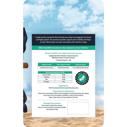 Bailey+Co New Zealand Freeze Dried Advanced Joint Supplement (Green-Lipped Mussel Powder) - Good Dog Peopleā¢
