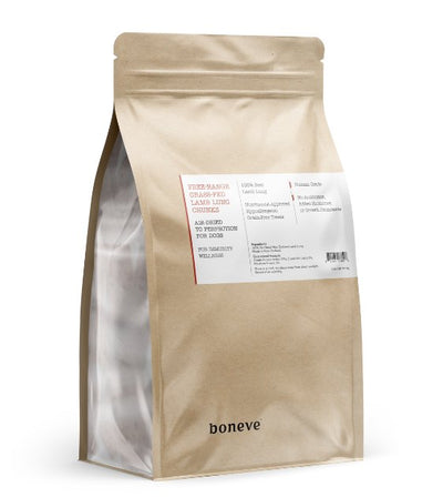 Boneve Earthmade Free-Range Grass-Fed Lamb Lung Chunks Air-Dried Dog Treats - Good Dog Peopleā¢