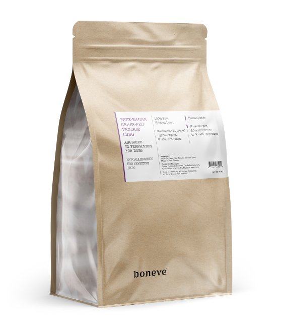 Boneve Earthmade Free-Range Grass-Fed Venison Lung Air-Dried Dog Treats - Good Dog Peopleā¢