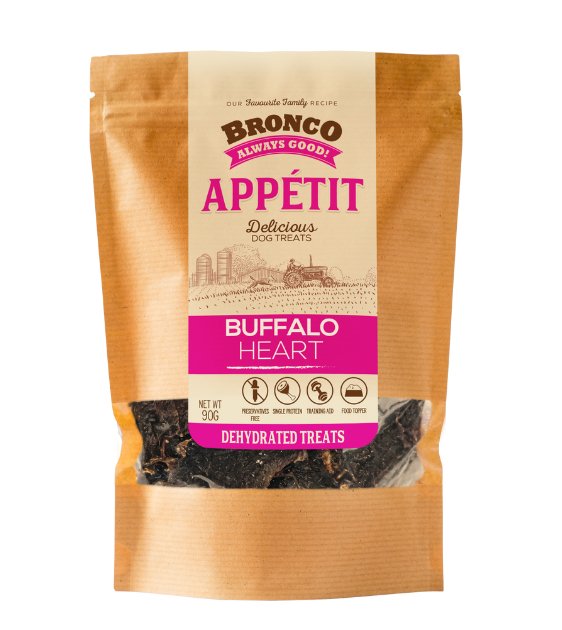 Bronco Appétit Buffalo Heart Dehydrated Dog Treats - Good Dog People™