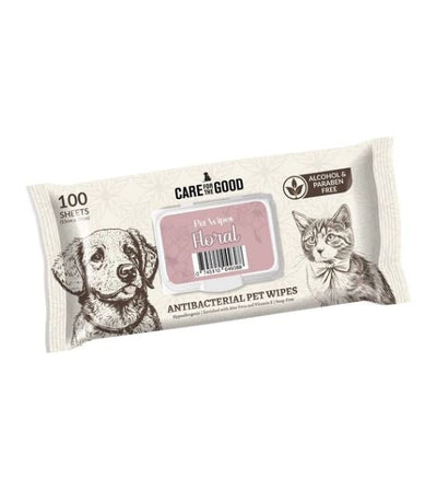 Care For The Good Antibacterial Wipes For Dogs & Cats 100pc (Floral) - Good Dog Peopleā¢