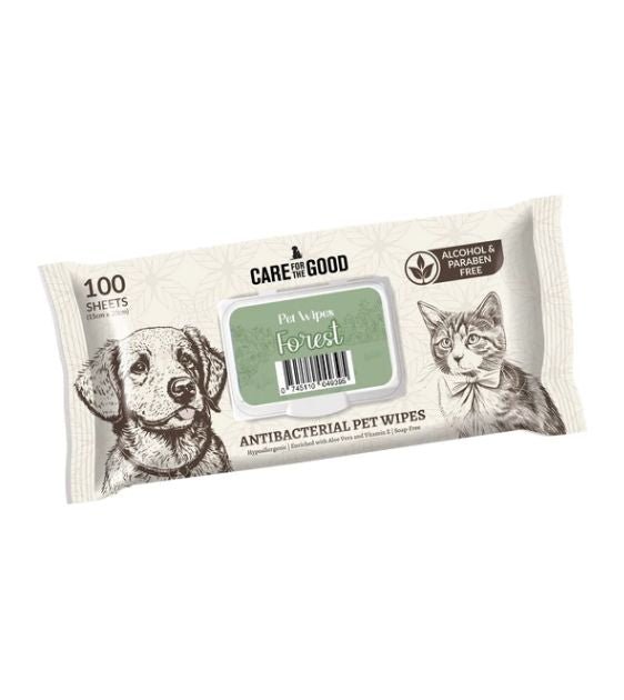 Care For The Good Antibacterial Wipes For Dogs & Cats 100pc (Forest) - Good Dog Peopleā¢