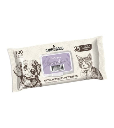 Care For The Good Antibacterial Wipes For Dogs & Cats 100pc (Lavender) - Good Dog Peopleā¢