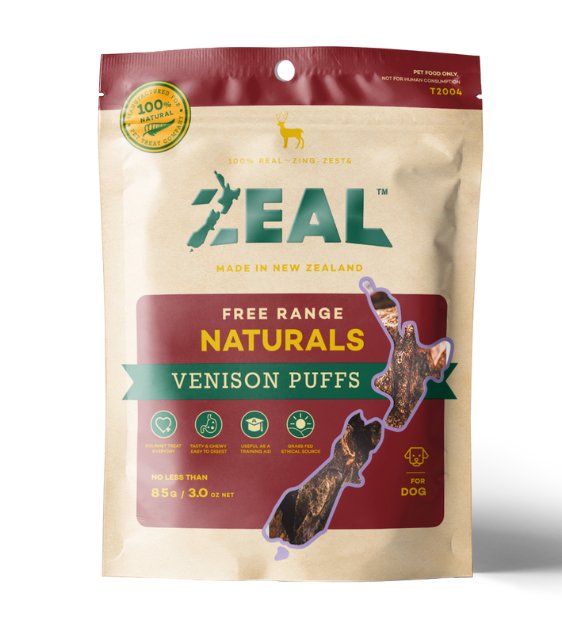 FREE MILK: Zeal Free Range Air Dried Venison Puffs Cat and Dog Treats - Good Dog Peopleā¢