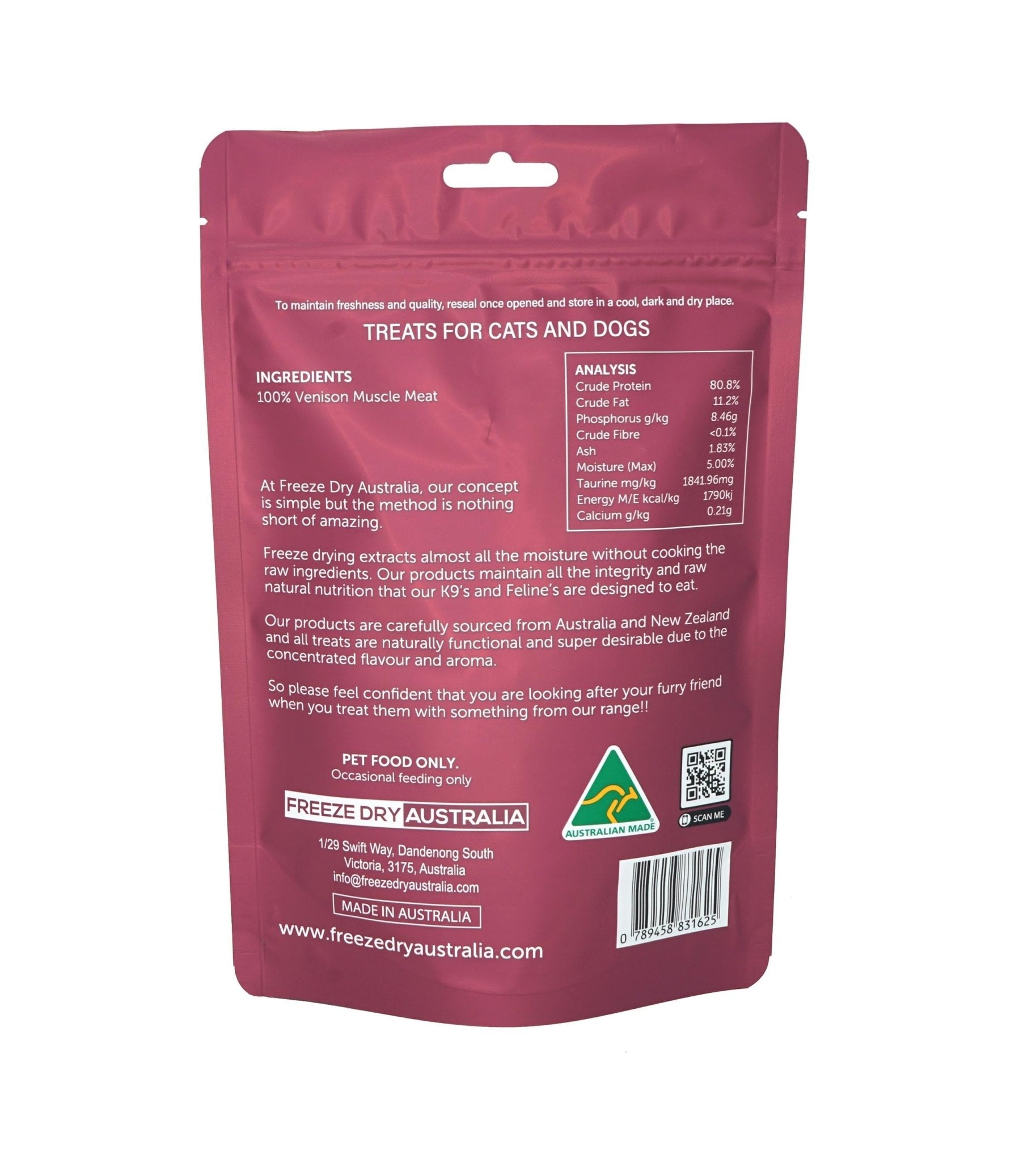 Freeze Dry Australia Venison Cookie Freeze Dried Cat & Dog Treats - Good Dog People™