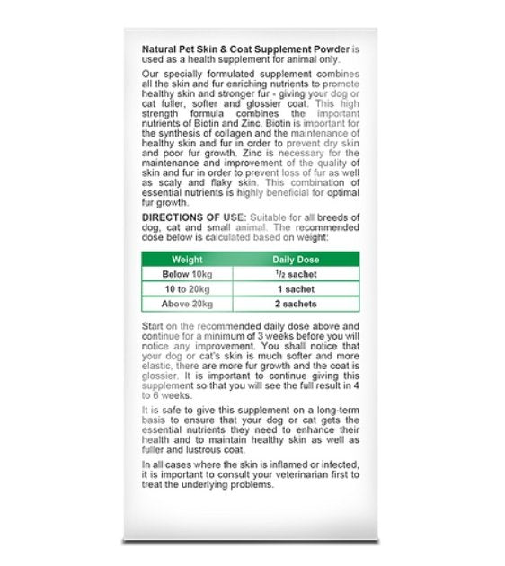 GIFT WITH PURCHASE >$120: Natural PetĀ® Skin & Coat Supplement Powder for Cats & Dogs (1 x Sachet) - Good Dog Peopleā¢