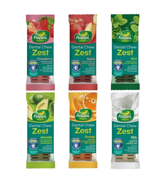 GIFT WITH PURCHASE >$99: Happi Doggy Zest Dental Dog Chew (1 x Random Flavour) - Good Dog Peopleā¢