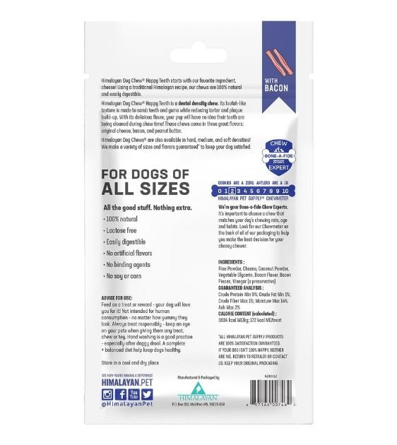 Himalayan Pet Supply Happy Teeth Bacon Dental Chew Dog Treats - Good Dog People™