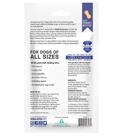 Himalayan Pet Supply Happy Teeth Peanut Butter Dental Chew Dog Treats - Good Dog People™