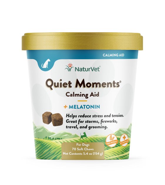 NaturVet Quiet MomentsĀ® Calming Aid Plus Melatonin Soft Chews for Dogs & Cats (70 Count) - Good Dog Peopleā¢