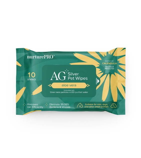 Nurture Pro AG+ Silver Pet Wet Wipes For Cats & Dogs (Aloe Vera) - Good Dog People™