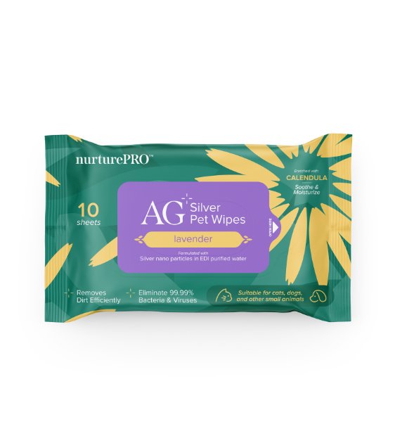 Nurture Pro AG+ Silver Pet Wet Wipes For Cats & Dogs (Lavender) - Good Dog People™