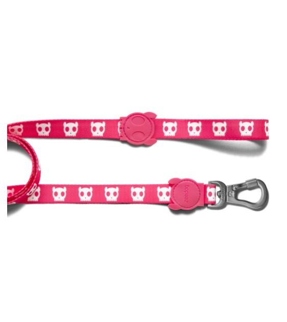 Zee.Dog Pink Skull Dog Leash