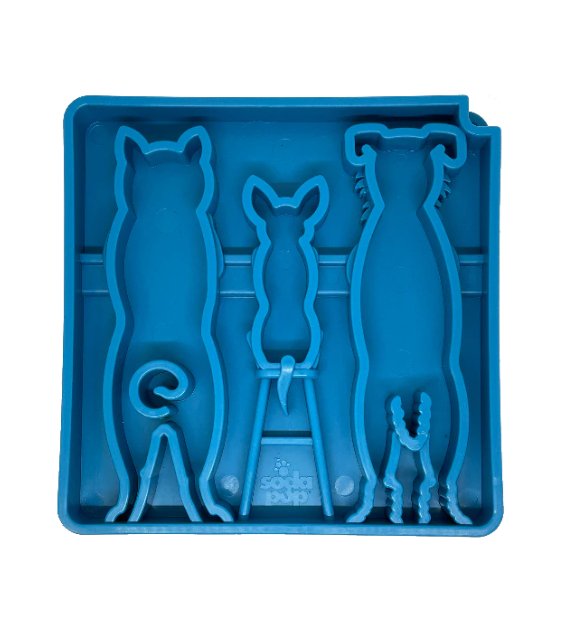SodaPup Enrichment Feeding Tray For Dogs (Square / Blue Waiting Dogs) - Good Dog Peopleā¢