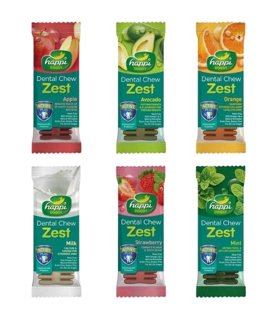 TRY & BUY: Happi Doggy Dental Chew Zest Dog Chew (4 Inch) - Random Flavour - Good Dog Peopleā¢