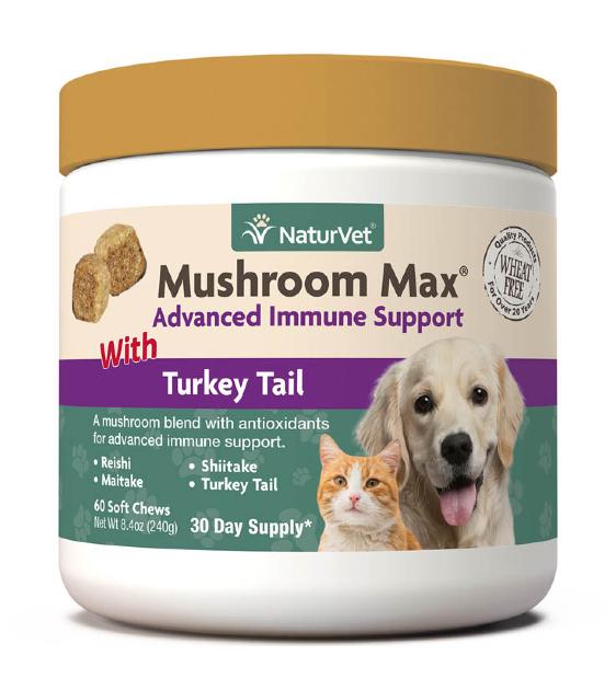 TRY & BUY: NaturVet Mushroom Max with Turkey Tail (Advanced Immunity Support) Supplements for Dogs & Cats - Good Dog Peopleā¢