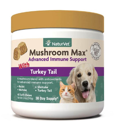 TRY & BUY: NaturVet Mushroom Max with Turkey Tail (Advanced Immunity Support) Supplements for Dogs & Cats - Good Dog Peopleā¢