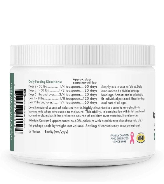 Wholistic Pet Organics Calcium Support Pet Supplement - Good Dog People™