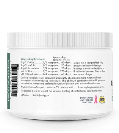 Wholistic Pet Organics Calcium Support Pet Supplement - Good Dog People™