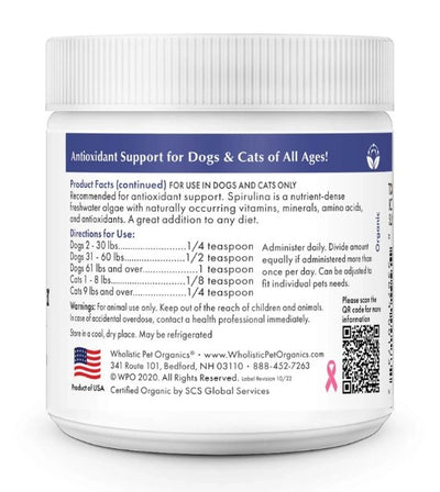 Wholistic Pet Organics Spirulina Powder (Immune System & Health Support) Dog Supplements - Good Dog People™