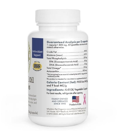 Wholistic Pet Organics Wild Antarctic Krill Oil Capsules Dog Supplements - Good Dog People™