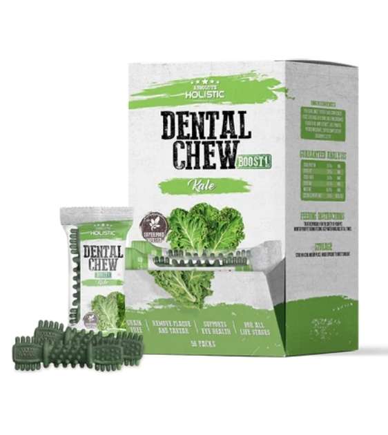 $4.20 ONLY [CLEARANCE]: Absolute Holistic Boost (Kale) Dental Dog Chews - Single Pack