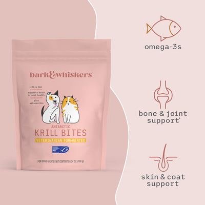 Bark & Whiskers Gut Krill Bites Supplements For Cats & Dogs