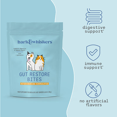 Bark & Whiskers Gut Restore Bites Supplements For Cats & Dogs