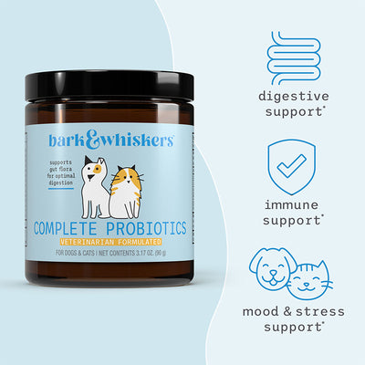 Bark & Whiskers Complete Probiotics Supplements For Cats & Dogs
