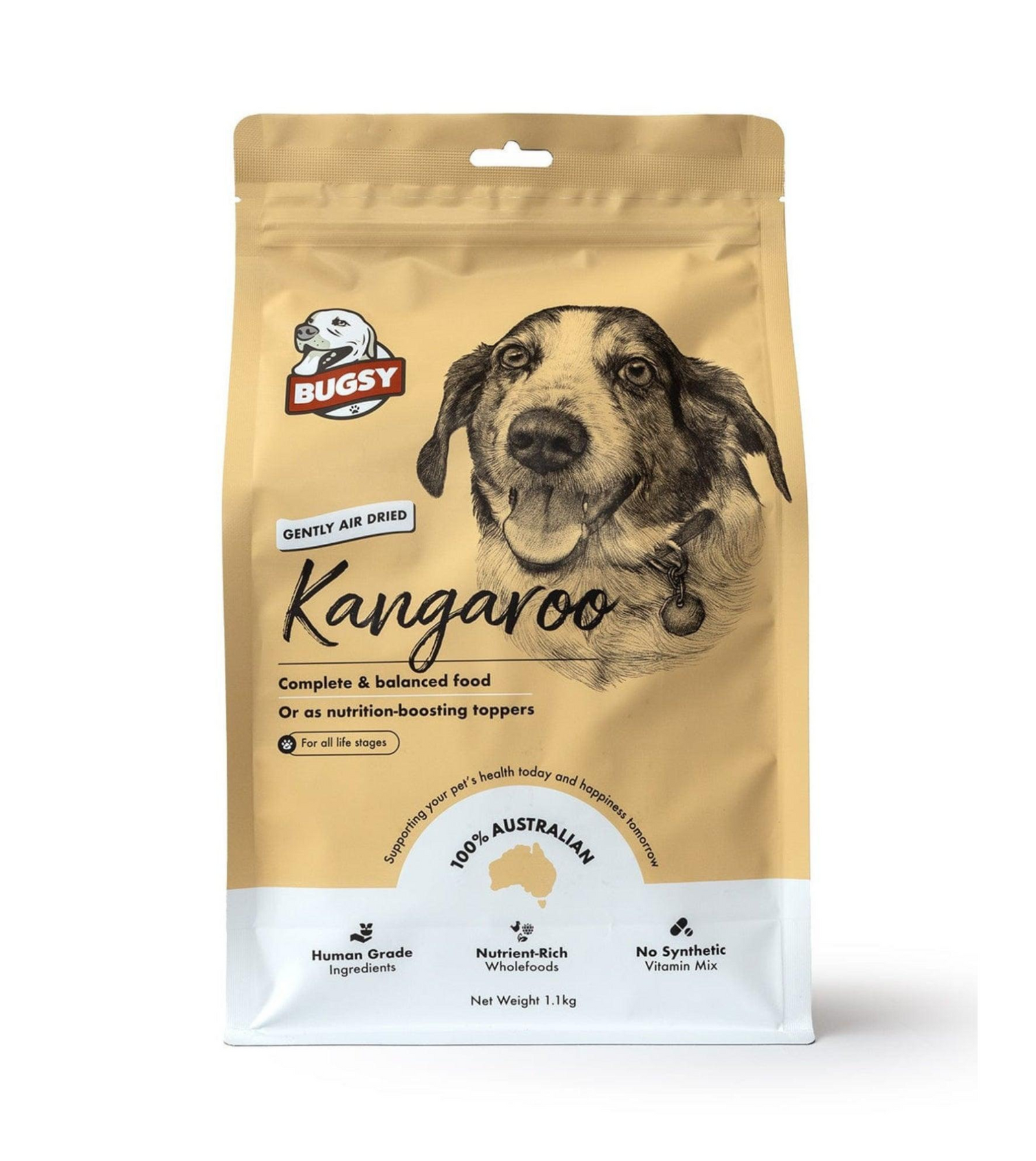 Bugsy Gently Air Dried Complete & Balanced Raw Dog Food (Kangaroo)