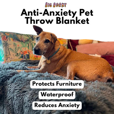 Big Borky Waterproof & Machine Washable Anti-Anxiety Throw Blanket (Cream)