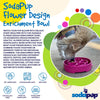 SodaPup Enrichment Slow Feeder Bowl For Dogs (Round / Pink Flower)