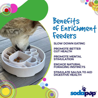 SodaPup Enrichment Slow Feeder Bowl For Dogs (Round / Mocha Speckle)