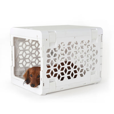 KindTail PAWD® Modern Collapsible Plastic Dog & Pet Crate (White)