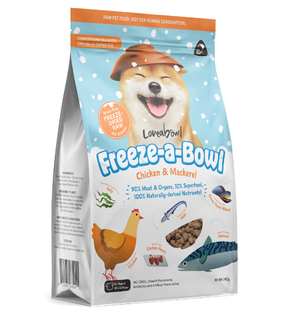 $39 ONLY [CLEARANCE]: Loveabowl Freeze Dried Chicken & Mackerel Dry Dog Food