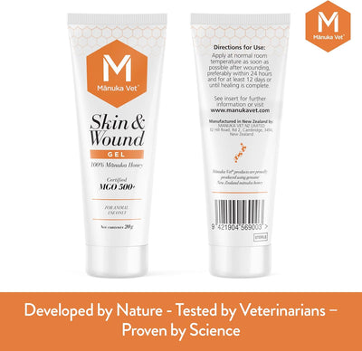 Manuka Vet Skin & Wound Gel For Cats And Dogs (500+ MGO Medical Grade)