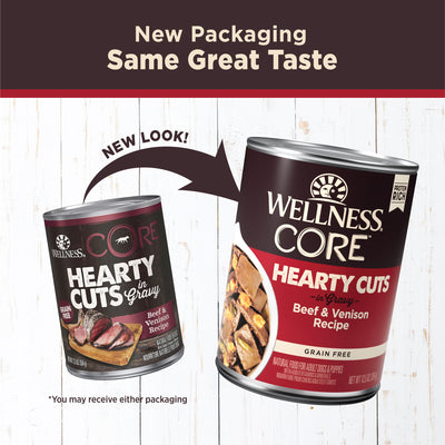 Wellness CORE Hearty Cuts in Gravy Grain Free Wet Dog Food (Beef & Venison Recipe)