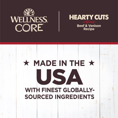 Wellness CORE Hearty Cuts in Gravy Grain Free Wet Dog Food (Beef & Venison Recipe)