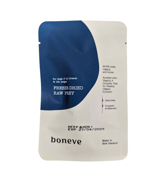GIFT WITH PURCHASE >$120: Boneve Earthmade Freeze-Dried Raw Dry Dog Food (Random Flavour Trial Pack x 1)