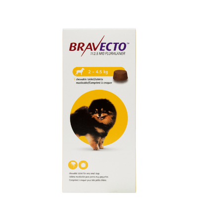 Bravecto Flea & Tick Tablet Very Small Size Dog (112.5mg) 2kg to 4.5kg