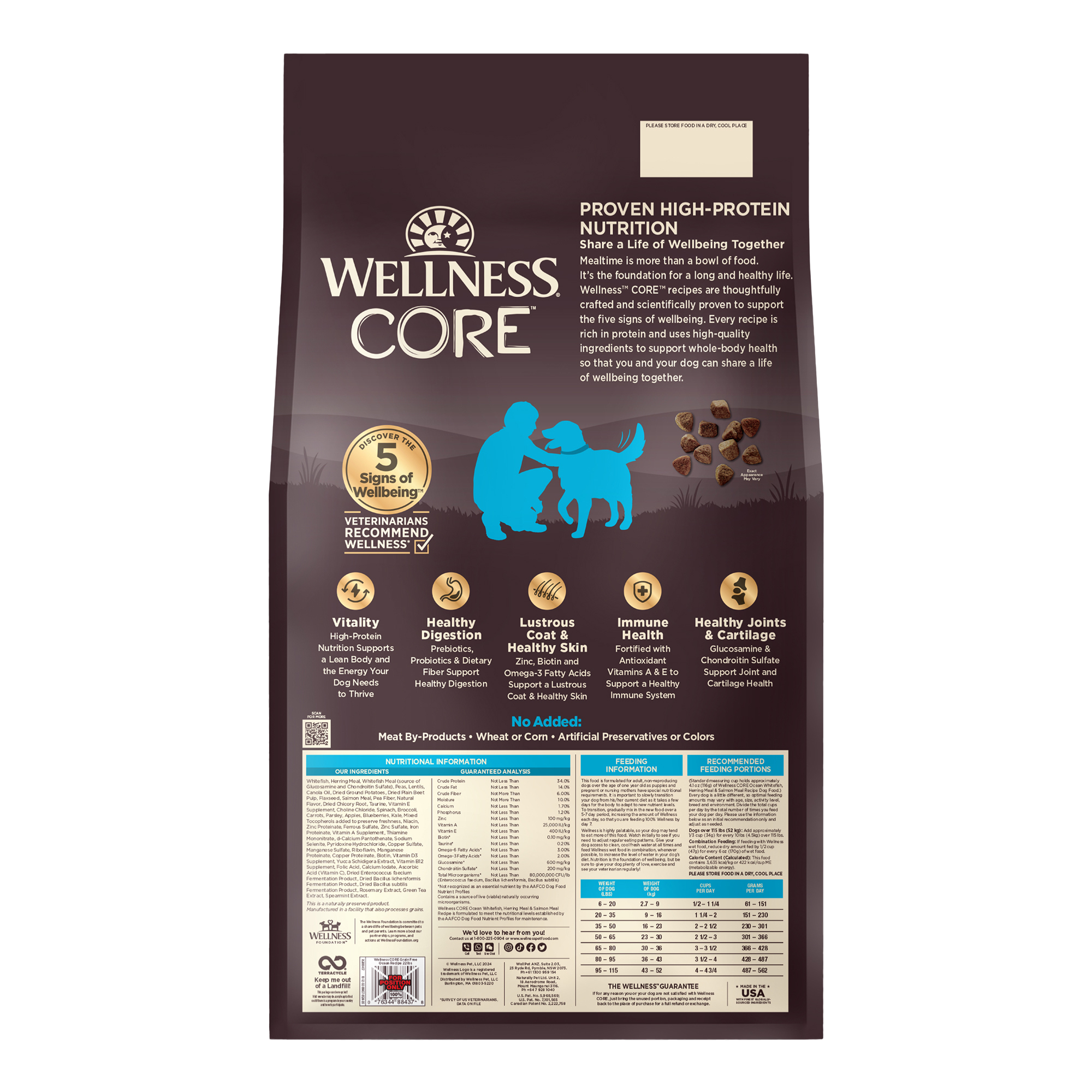 Wellness CORE Grain Free Ocean Dry Dog Food (Whitefish, Herring