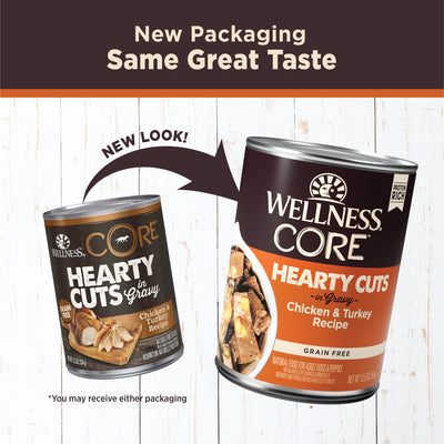 Wellness CORE Hearty Cuts in Gravy Grain Free Wet Dog Food (Chicken & Turkey Recipe)