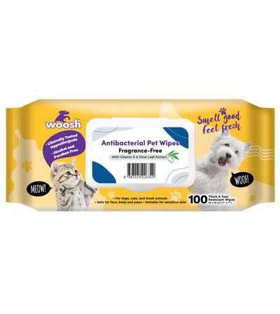 Woosh's Antibacterial Wipes for Dogs & Cats (Unscented)