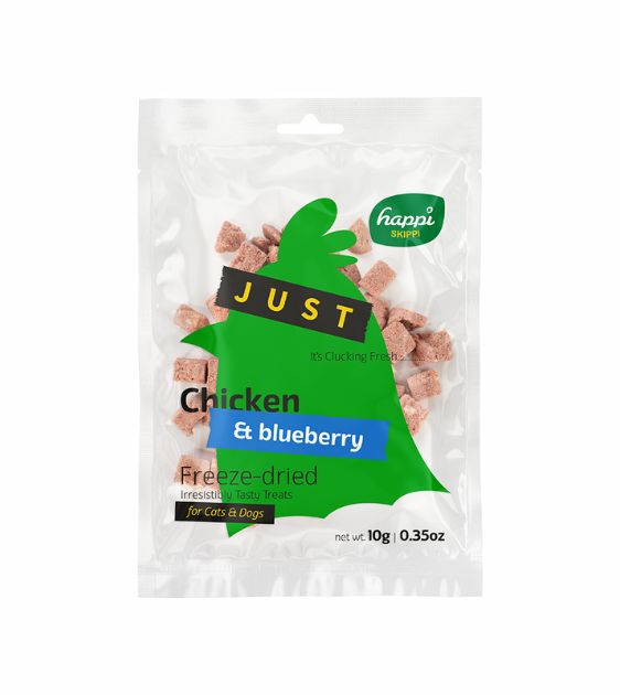 Happi Skippi (Happi Doggy) JUST Freeze Dried Cat & Dog Treats (Chicken & Blueberry)