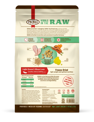 Primal Kibble in the Raw Freeze Dried Dog Food (Chicken Recipe With Grains)