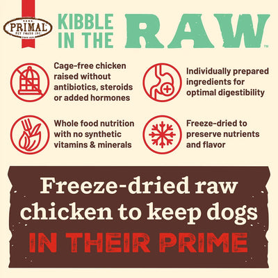 Primal Kibble in the Raw Freeze Dried Dog Food (Chicken Recipe With Grains)